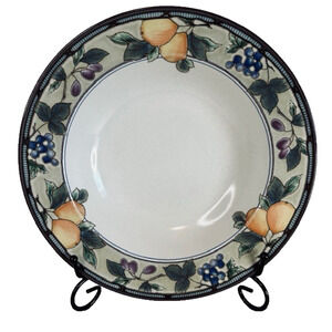 Mikasa Garden Harvest 6 Large Rim Soup Bowl Intaglio, Fruit & Leaves On Rim, VTG